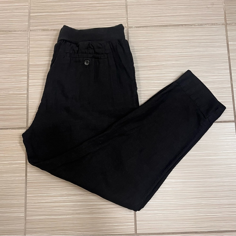 Lucky Brand black linen cotton straight leg cropped pants - Picture 9 of 9
